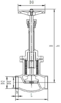 Криогенный сильфонный запорный клапан CCK DWJ61F-40P